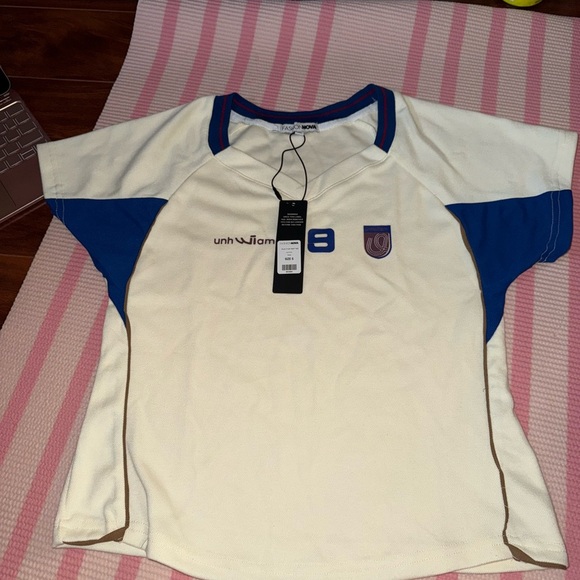 Blue and White Sports Shirt - Picture 3 of 6